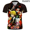 Polos pour hommes Streetwear manches courtes The Seven Deadly Sins Nana Anime 3D imprimé hommes chemises mode Hombre Camisas de Cool Harajuku TopsMen's