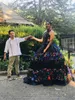 2022 Vintgae Black Organza PROM Quinceanera Платья Чарро Мексиканская Вышитая Высокий Холтер Открыть Назад На молнии Сладкие 15 Девушки Вечеринки Формальное Платье Сладкие 16