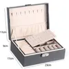 Jewelry Box for Women Girls Double Layer Jewelry Storage Case Earrings Bracelets Rings Necklaces Display Boxes with Removable Tray