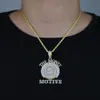 NIEUWE BLING ICED OUT ROUNDE HANDER 5A CZ MICRO VEROOLDIGE CUBIC Zirconia Money Dollar Symbool ketting Men039S Hip Hop Jewelry7179363