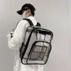 Рюкзак большая мощность ПВХ прозрачные женщины высококачественные водонепроницаемые школьные школьные сумки модные путешествия спортивные рюкзаки