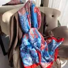 and summer Spring ladies new fashion classic landscape print silk scarf elegant and beautiful sunscreen long towel