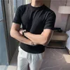 Men's T-Shirts 2022 Summer Comfortable Thin Short-sleeved Trendy T-shirt Korean Style Slim Stretch Body Men On Sale