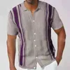 Vintage Solide Tthread Gedruckt Kurze Shirts Männer Mode Sommer Kurzarm Shirt Casual Revers Taste Tops Herren Streetwear L220704