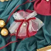 Gift Wrap 1Pcs Luxury Drawstring Velvet Bags With Gauze&Pearl Jewelry Pouches Christmas Decor Wedding Favor WrappingGift