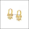 Hoop Hie Earrings Jewelry Aide 925 Sterling Sier Cubic Zirconia Star Charm For Women Gift Luxury Crystal Pendant Earring Hoops Loop Circle