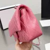 Borsa con patta in pelle di agnello classica con catena oro / argento da 25 cm da donna Borsa a tracolla trapuntata multicolore francese con tracolla Designer di lusso da donna