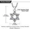 Hänge halsband Collare Magen David Star Pendants Gold/Rose Gold/Black Color rostfritt stål Israel Judiska halsband Kvinnor Män P204PE