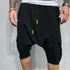 Erkekler Harem Pantolon Yaz Moda Ayarlanabilir Mikroelastik Yumuşak Pamuk Karışımı Düşük Kasık Kargo Yaz Mens Giyim 220704
