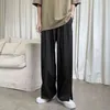 Summer Thin Casual Pants Men Fashion Color Wide Korean Loose Straight Ice Silk Mens Plus Size J220629