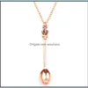 Pendant Necklaces Pendants Jewelry New Crown Mini Teapot Royal Alice Snuff Necklace Spoon 3 Colors Drop Delivery 2021 2Wijn