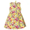 2022 Lato Nowe Dziewczyny Sukienka Czysta Bawełna Bez Rękawów Druku Kamizelka Dress Moda Elegancka Księżniczka Dresses Casual Odzież dziecięca