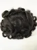 32 mm golf Indian Human Virgin Hair Vervanging #1B Kleur Hand Gebonden Volledige PU -basis Mannelijke eenheid voor zwarte mannen in Amerika Fast Express Delivery