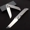 High Quality Pocket Folding Knife 9Cr18Mov Mirror Polish Drop Point Blade Stainless Steel Handle Folder Knives Outdoor Tactical Gear