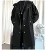 メンズトレンチコート秋の男性フード付きジャケット