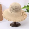 Visors Bucket Hat Trendy wstążka dekoracja kokardowa dama letnie wydrążone wygodne noszenie hatvisors