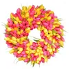 Flores decorativas Wreaths Wreaths Tulip Wreath Wreath Symulation Wedding Decoration Wall Holding Garland para a Frente de festa da primavera da Páscoa