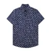 남자 패션 플라워 호랑이 인쇄 셔츠 캐주얼 버튼 아래로 짧은 하와이 셔츠 정장 여름 해변 쇼트 슬리브 드레스 칼라 드레스 해변 블라우스 m-3xl