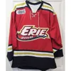 A3740 Mens Erie Otters 74 Dane Fox 97 Connor McDavid 28 Connor Brown 100% Embroidery cusotm any name any number Hockey Jerseys Navy White Yellow