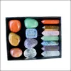 Stone Loose Beads Jewelry 7 Chakra Box Set Reiki Natural Crystal Stones Ornaments Hexagon Prism Quartz Yoga Energy Bead Healing Dhmzw