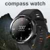 Compass Smart Watch 8G MP3 Bluetooth Çağrı IP67 Su geçirmez Saatler Erkek Kadın Kalp Hızı Kan Oxygen Müzik İzleme Akıl