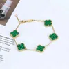Designer Luxury Classic Clover Bracelets pendentif mère de perle en acier inoxydable plaqué 18K Girl Girl Lother 17cm Longueur de chaîne
