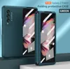 Telefonfodral för Samsung Galaxy Z Fold3 5G TPU gångjärnsskyddsskydd Fold 3 PC med främre skärmtemperat glas