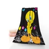 Handtuch Tweety Bird bedruckte Baumwoll-Gesichts-/Badetücher aus Mikrofaserstoff für Kinder, Männer, Frauen, Dusche, 70 x 140 cm