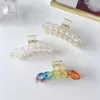 Vrouwen groot gekleurde zeemeermin ketting regenboog haarklemmen plastic legering vierkant boog scrunchies haar klauw clips Koreaanse meisjes snoep kleur link paardenstaart haarspelden