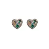 Dangle Avize Retro Tasarım Emerald Inci Küpe Kişiselleştirilmiş Aşk Küpe