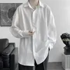 メンズカジュアルシャツ夏のソリッドシャツメン長いスリーブ高品質のビジネスホワイトマン豪華な通気性のあるマスキュリナ服クラシックボタン