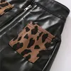 1-5Years Auutmn Toddler Kids Baby Girls Clothes Leopard Print Pullover Sweatshirts SweaterZipper PU Leather Skirts Warm Outfits 220523