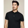 KUEGOU cotton Blended Men's polo shirt short sleeves Lapels slim black White poloshirt men summer top plus size MT-2524 220408