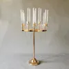 Bougeoirs Ensemble 9 Têtes Chandeliers En Métal Stands De Table De Mariage Centres De Table Vases À Fleurs Road Lead Party DecorationCandle