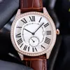 Diamond Watch Mens Watch Mechanical Movement Leather Strap Fashion Wristwatch Waterproof Design Montre de luxe armbandsur 40mm