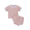 Kids Designer Clothes Girls Boys Summer Clothing Sets Child Rainbow Embroidered Tops Shorts Suits Baby Short Sleeve Blouse Pants Bloomers Outfits B26