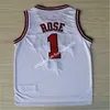 저렴한 #1 Derrick Rose Jersey 새로운 재료 자수 스티치 Derrick Rose Basketball Jersys Black Red White Green Fast Sh Jerseys