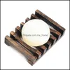 2 Styles Natural Wooden Bamboo Soap Dish For Bath Shower Plate Bathroom Drop Delivery 2021 Dishes Accessories Home Garden Hf7Up