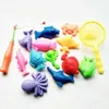 14 pezzi di pesca magnetica genitore-figlio gioco interattivo per bambini 3D pesce bagnetto giocattolo all'aperto