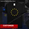 União Europeia Unida na Diversidade UE EUR Homens Camiseta Grátis Personalizado Jersey DIY Nome Número 100% Algodão Camisetas 220609