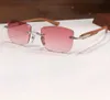 Randlose rechteckige Sonnenbrille, silbergrau, Farbverlauf, für Herren und Damen, modische Sonnenbrille, UV-Schutz, Brillen mit Box