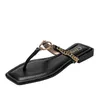 Slippers Ladies Flip Flip Flips Chain Luxury redond sandals praia Slides Summer Fashion Square Slippers Women Shoes planos 220525