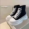 2022SS Designer Ladies Men's Men's Smooth Boots Leather Canvas Lace Up Rubber Round rowe toe shice wise wish lawn inlip planoning assual