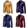 Fashion Men's Slim Fit One Button Blazers Formal Business Office Casual Jacket Patterned Court Style Suit Coat Tops 220409