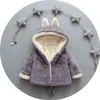 Baby Girls Warm Jacket Cotton Beautiful Plush Rabbit Hooded Jacket For Baby Girls Winter Girls Outerwear Toddler Girl Winter Clothing J220718