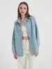 Wixra Women Denim Jacket Loose Wid Down Collar Femme Casual Classic Jeans Colthes Autumn AllMatch Outwear Coats 220722