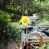 Dekorative Objekte Figurenlegierungen Sonnenblumen Wind Glockenspiel Anhänger Metallfenster Windchimes Hanging Ornamente Haus im Freien Garten Dekora