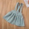 Girl's Dresses Toddler Tutu Suspender Skirt Infant Kids Baby Girl Ruffle Corduroy Skirts Solid Fall Button Bowknot Thickening Sundress Cloth