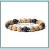 Bracelets à brins de perles, bijoux, perles en pierre de zèbre naturelle, 8mm, diffuseur de charme en perles de lave, Yoga pour femmes et hommes, amitié, livraison directe