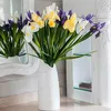 Dekorative Blumenkränze, fühlen sich echt an, PU, irische Blume, künstliche Pflanze, Iris-Arrangement, europäisches Zuhause, Hochzeit, Festival, Dekoration, Fake F